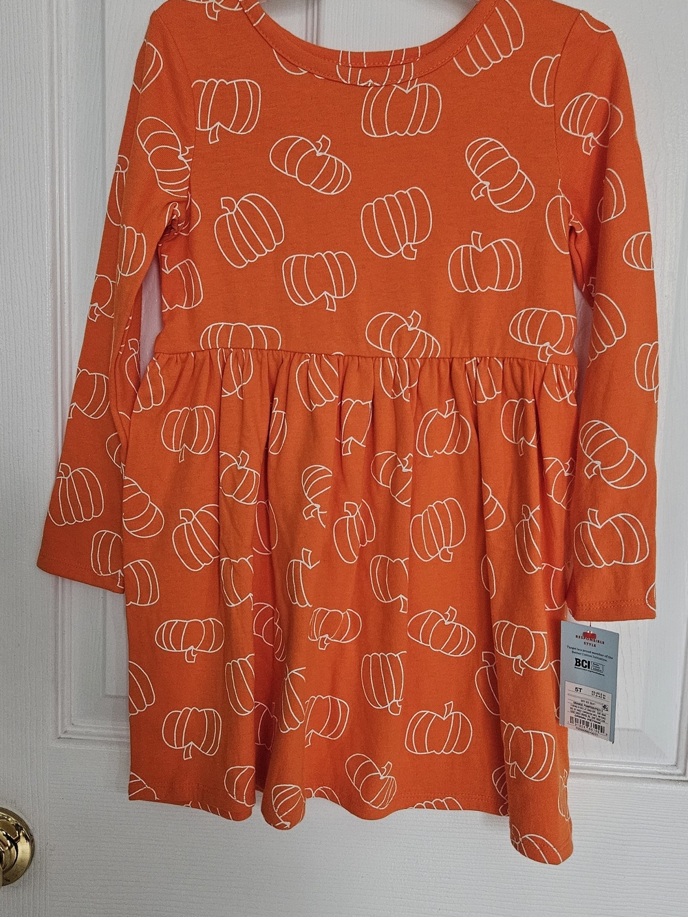 Target Orange Pumpkin Print Kids Dress